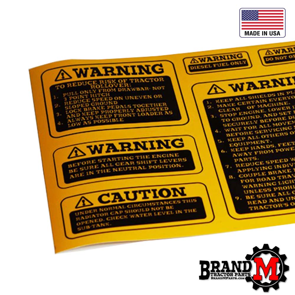 Warning Decal Sheet Set
