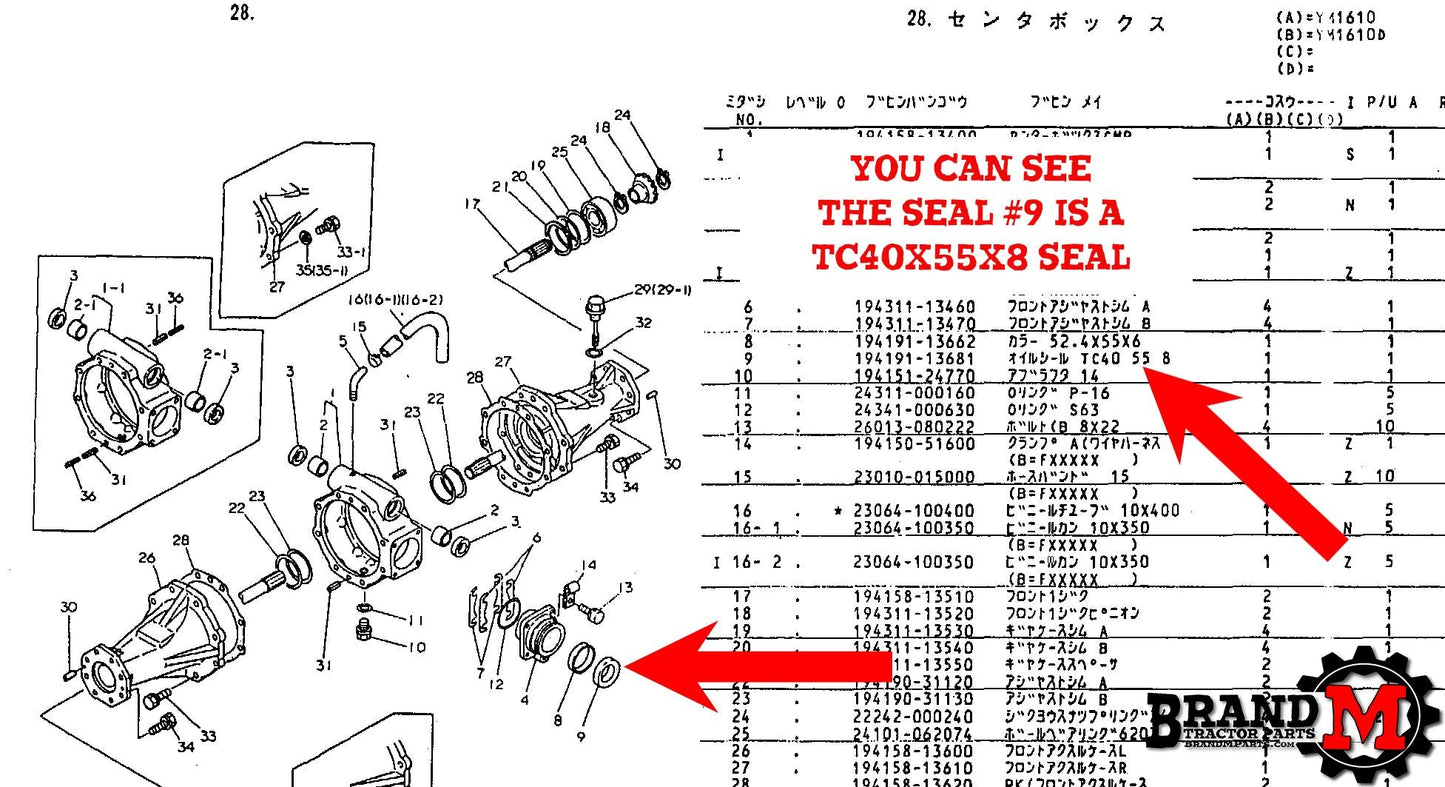 Yanmar F14 / FX14 Parts Manual